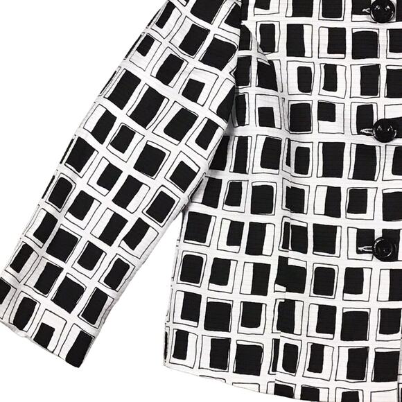 Investments Women’s Size 8 Black White Square Block Pattern Career Jacket NWT - Picture 13 of 16
